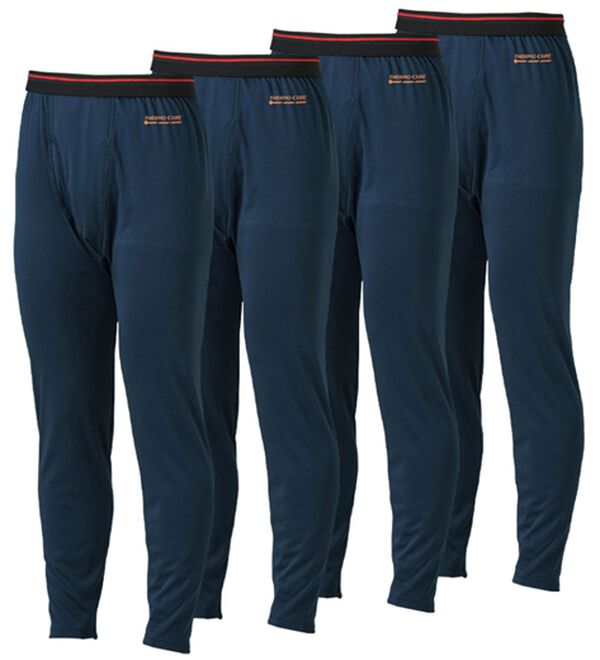 「【４枚組】サーモケア（Ｒ）綿混裏起毛ロングタイツ（メンズ靴下・タイツ）」｜ネイビー4枚組