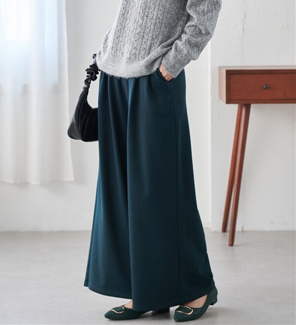 RANAN（ラナン）の「柔らかあったか！裏起毛ロングフレアガウチョパンツ（フルレングスパンツ）」｜詳細画像