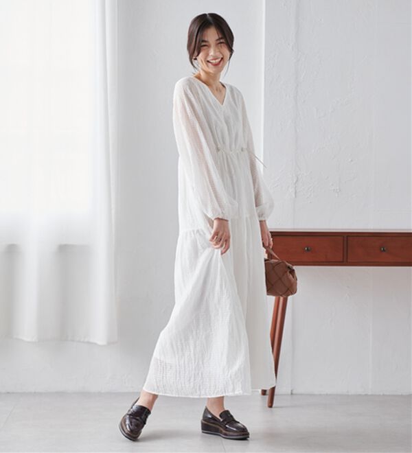 RANAN（ラナン）の「シアーチェックドロストギャザーティアードワンピ（その他ワンピース）」｜詳細画像