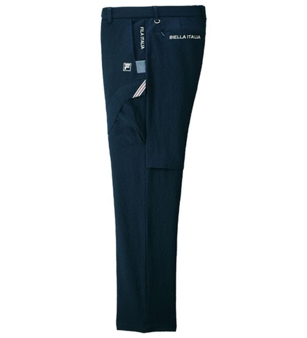 「＜フィラ＞３６０&deg;ベンチレーションシアサッカーパンツ（メンズスラックス）」｜ネイビー