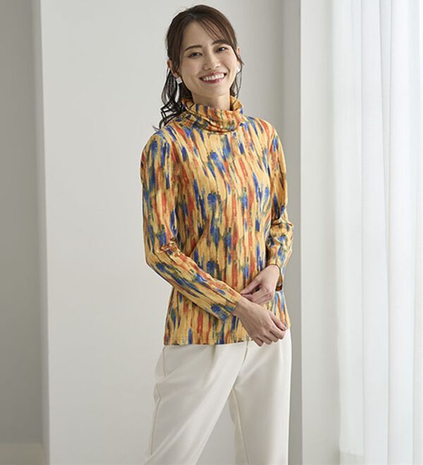 BELLUNA（ベルーナ）の「テンセル（ＴＭ）繊維・コットンプリントプルオーバー（カットソー）」｜詳細画像