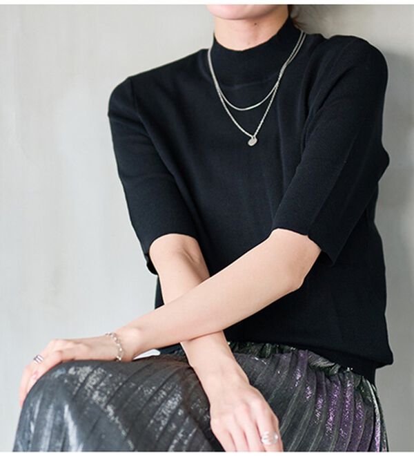 ロロピアーナ リネンシルク 五分袖ニット レディス ニットウェア | Loro Piana