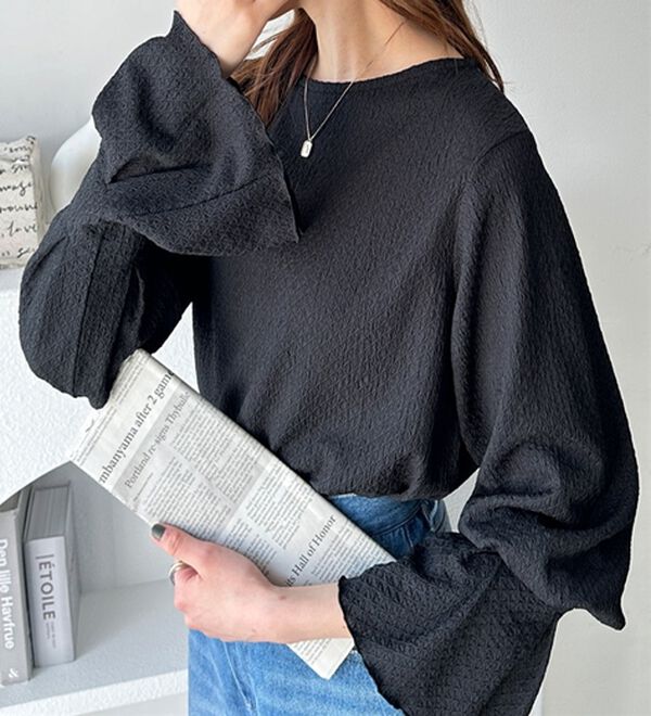 GeeRA（ジーラ）の「キャンディースリーブ表面感カットソー（カットソー）」｜詳細画像