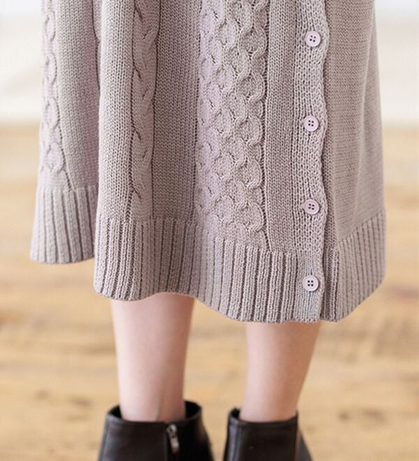 BELLUNA（ベルーナ）の「ケーブル柄ロング丈ニットワンピース（ニットワンピース）」｜詳細画像