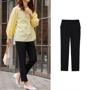 RANAN（ラナン）の「美脚シルエットチュニックパンツ（フルレングスパンツ）」｜ブラック