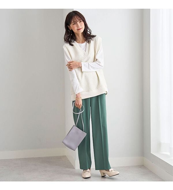 BELLUNA（ベルーナ）の「ツイード調素材Ｖネックデザインベスト（ベスト）」｜詳細画像