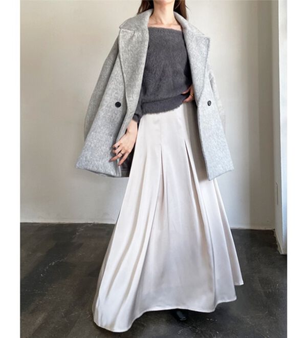 「【YOUING.】シャギーオーバーサイズミドルコート（ハーフコート）」｜詳細画像