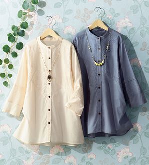 ルフラン（ルフラン）の「【２色組】ピンタック切替ブラウスジャケット＜ロネッサ＞（シャツ）」｜詳細画像