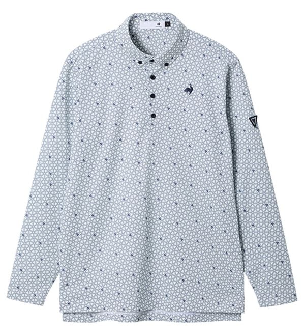 「ＬＣＳ）トライアングルプリント長袖シャツ（メンズポロシャツ）」｜ホワイト