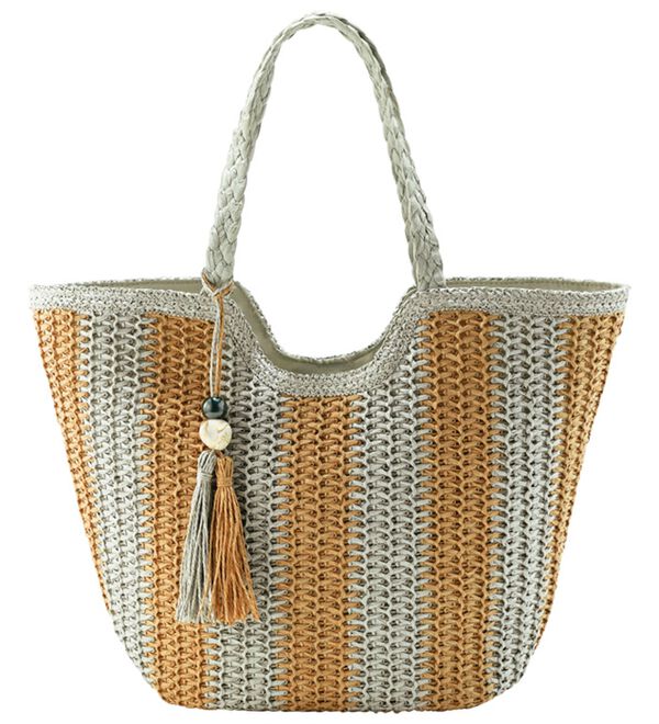 BELLUNA（ベルーナ）の「ストーンタッセル付雑材トート（トートバッグ）」｜詳細画像