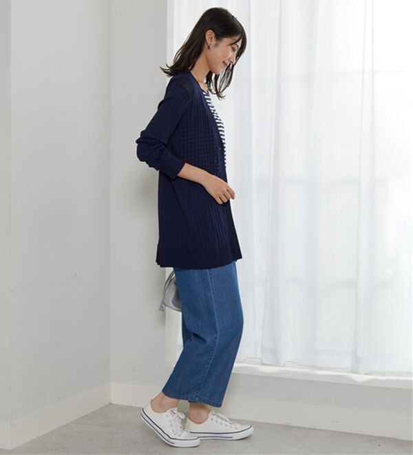 BELLUNA（ベルーナ）の「【店舗・ネット限定】リブ使いボタンデザインカーディガン（ニットカーディガン）」｜詳細画像