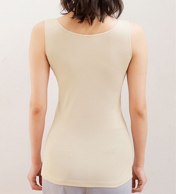 LAVIENNE（ラヴィエンヌ）の「２．０倍クール！綿混　接触冷感　サラッと涼しい汗取りインナー＜さらりラボ＞タンクトップ（肌着・インナーウェア）」｜詳細画像
