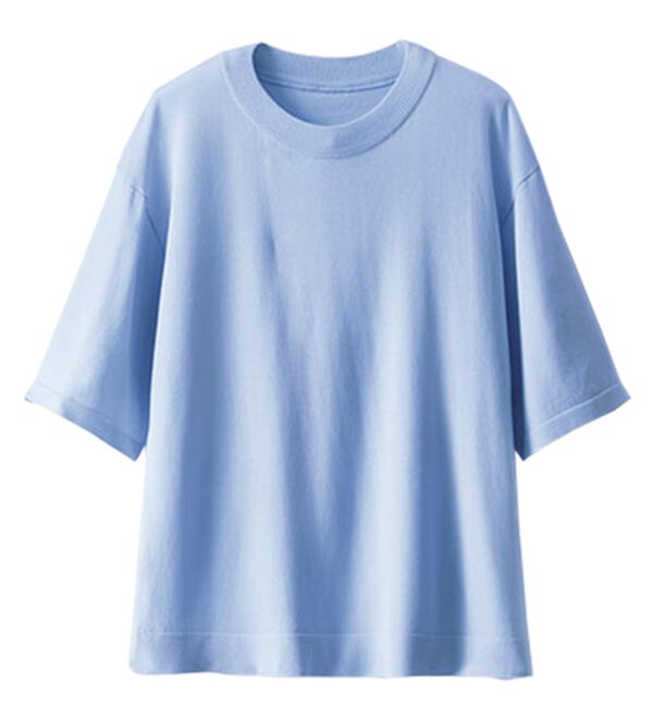 BELLUNA（ベルーナ）の「【快適Ｌａｂ．】シャリ冷！洗える多機能ニットＴシャツ（ニット・セーター）」｜詳細画像