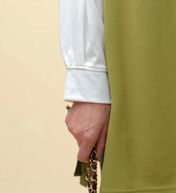 BELLUNA（ベルーナ）の「あぜ素材サイドリボン使いベストアンサンブル（アンサンブル）」｜詳細画像