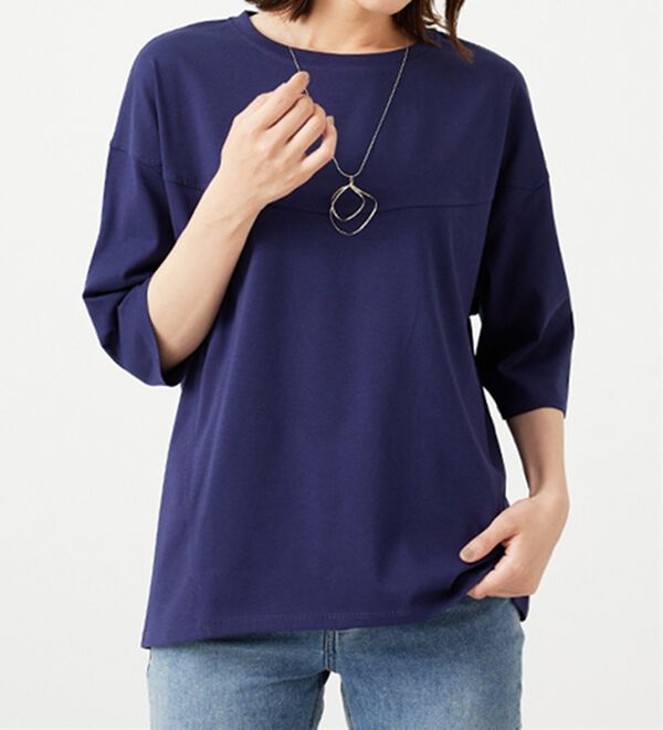 BELLUNA（ベルーナ）の「ヒンヤリ冷感！切替デザインプルオーバー（カットソー）」｜詳細画像