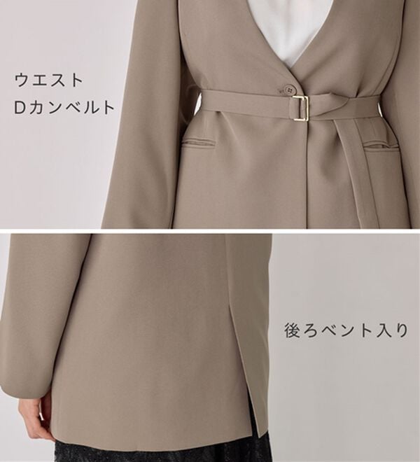 alotta（アロッタ）の「袖ファスナー付ノーカラージャケット（ノーカラージャケット）」｜詳細画像