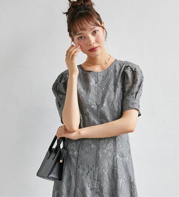 RANAN（ラナン）の「花柄レースフレアーシルエットドレス（その他ワンピース）」｜詳細画像
