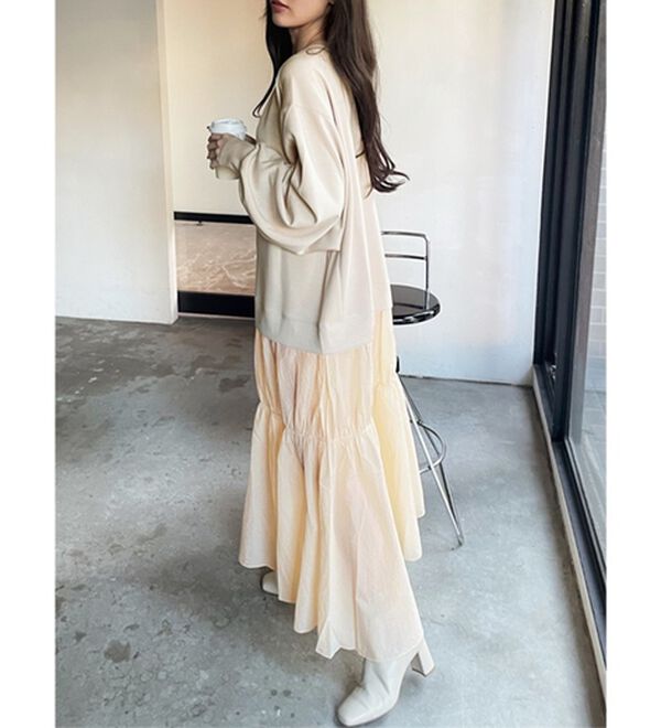 GeeRA（ジーラ）の「前後２ＷＡＹスウェットドッキングワンピース（カットソーワンピース）」｜詳細画像