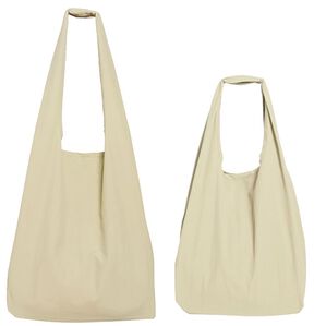 「【同色２点セット】はっ水洗えるエコバッグ＜ショッピングバッグ　マイバッグ　コンビニバッグ　折りたたみ　コンパクト＞（エコバッグ）」｜アイボリーベージュ