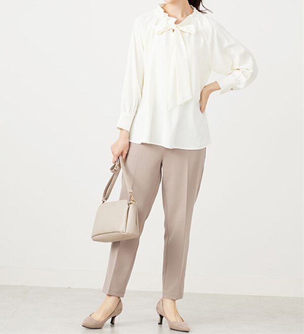 BELLUNA（ベルーナ）の「着脱楽々！フリル衿ボウタイブラウス（ブラウス）」｜詳細画像