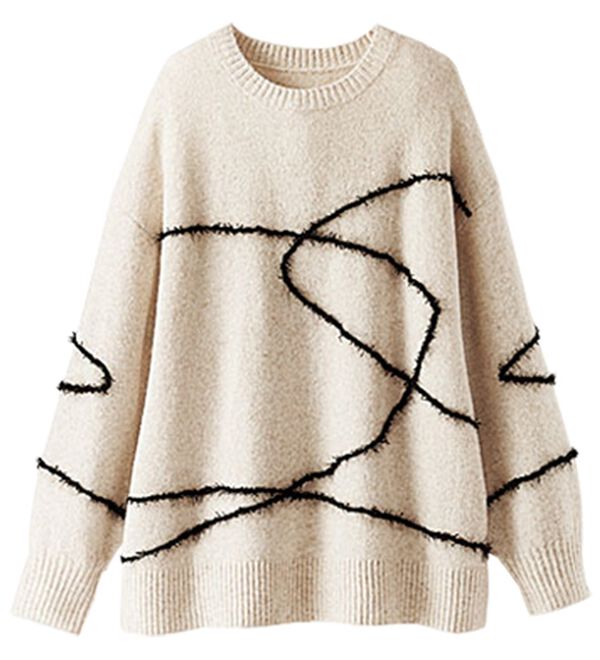 線描きジャカードニットプルオーバー - ベルーナ【公式】