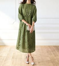 BELLUNA（ベルーナ）の「ジャカードレース素材ハイネックデザインワンピース（その他ワンピース）」