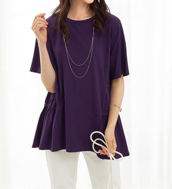 BELLUNA（ベルーナ）の「ヒンヤリ！サイドギャザー使いチュニック（チュニック）」｜詳細画像