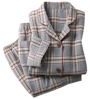 LAVIENNE（ラヴィエンヌ）の「綿１００％ふんわり柔か微起毛パジャマ（パジャマ・ルームウェア）」｜グレーチェック