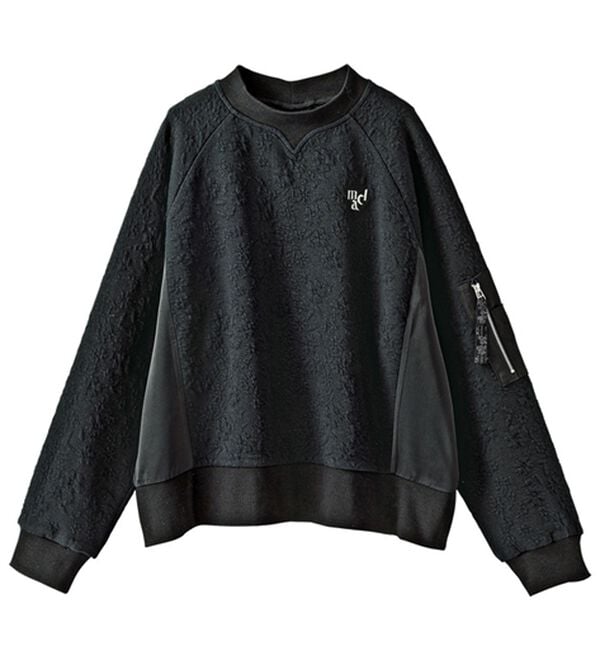 BELLUNA（ベルーナ）の「【ｍａｒｉｅ　ｃｌａｉｒｅ　ＳＰＯＲＴ】即お出かけ！花柄ジャカード異素材プルオーバー（カットソー）」｜詳細画像