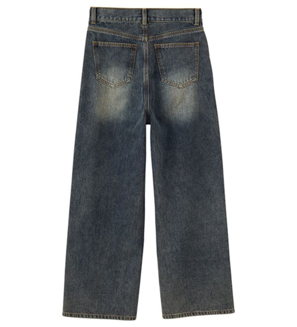 GeeRA（ジーラ）の「美脚見え！２ボタンウエストワイドデニムパンツ（フルレングスパンツ）」｜詳細画像