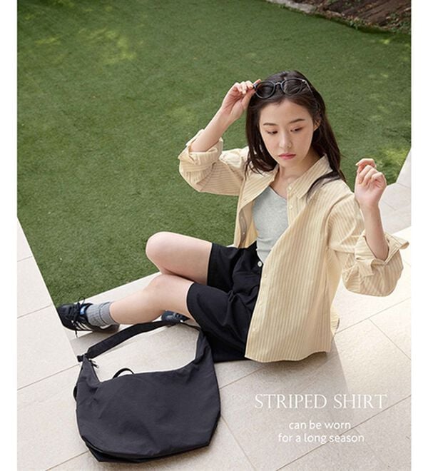 CHAN ME（チャンミ）の「ドビーストライプシャツ（シャツ）」｜詳細画像