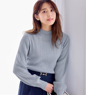 alotta（アロッタ）の「洗える！カシミヤタッチミニケーブルニット（ニット・セーター）」｜詳細画像