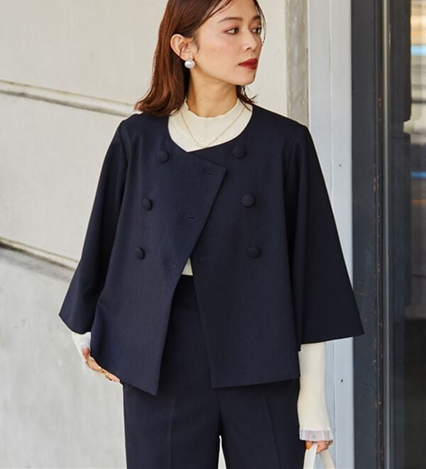 RANAN（ラナン）の「＜２点セット＞フレアージャケットワイドパンツセット（パンツスーツ）」｜詳細画像