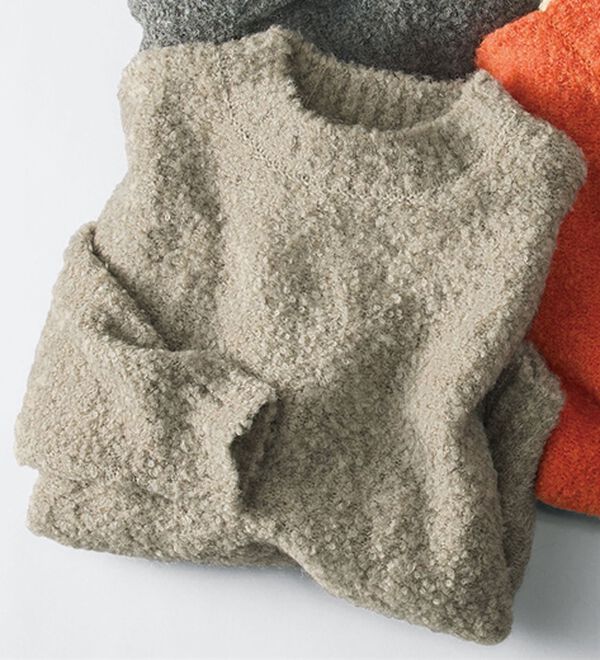 BELLUNA（ベルーナ）の「やわらかブークレニットプルオーバー（ニット・セーター）」｜モカブラウン