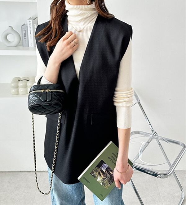 GeeRA（ジーラ）の「リネンライクスラブプルオーバーベスト（ベスト）」｜詳細画像