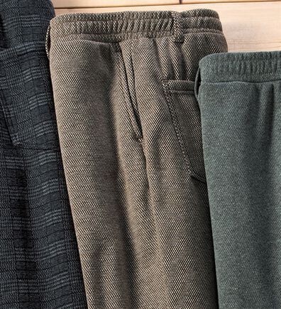 「ツイード風プレミアムジャージスラックス（メンズフルレングスパンツ）」