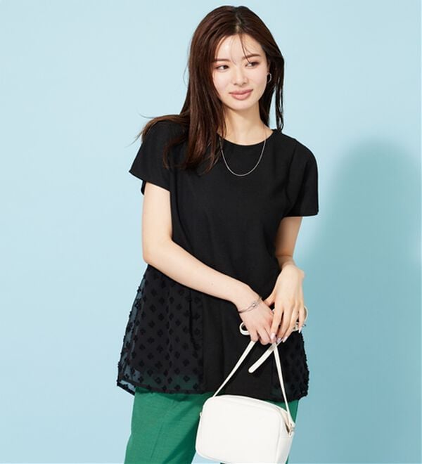 BELLUNA（ベルーナ）の「サイドシアードット切替チュニック（チュニック）」｜詳細画像