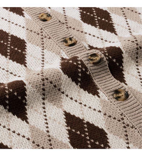 Viola e Viola（ヴィオラ エ ヴィオラ）の「大人っぽく着映えるアーガイル柄ニットカーディガン（ニットカーディガン）」｜詳細画像
