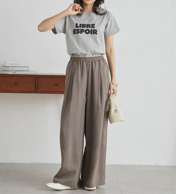 RANAN（ラナン）の「ダブルウエストシアーイージーパンツ（ワイドパンツ・ガウチョ）」｜詳細画像