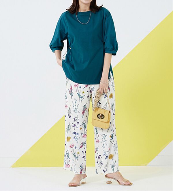 BELLUNA（ベルーナ）の「高見え！異素材切替ドロスト使いプルオーバー（カットソー）」｜詳細画像