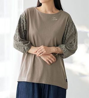 BELLUNA（ベルーナ）の「＜ｍｏｚ＞袖切替プルオーバー（カットソー）」｜モカ