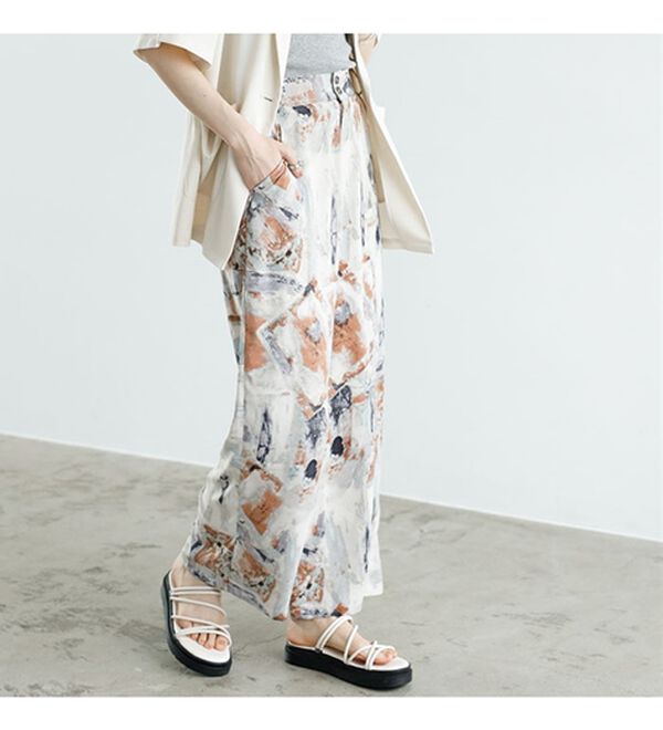 GeeRA（ジーラ）の「プリントリラックスワイドパンツ（フルレングスパンツ）」｜詳細画像