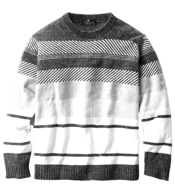 「１枚で主役級華やかモールセーター（メンズニット・セーター）」｜グレー