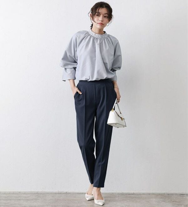 Pierrot（ピエロ）の「【選べる丈】高見えすっきりテーパードパンツ（フルレングスパンツ）」｜詳細画像