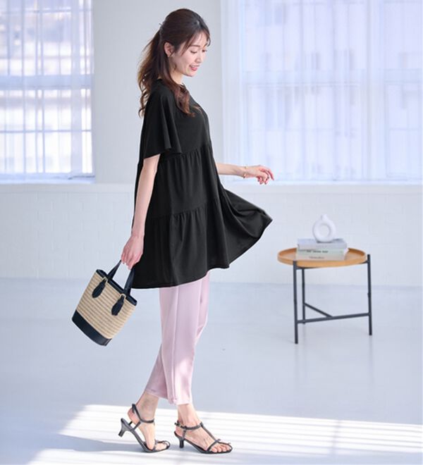 alotta（アロッタ）の「楽に可愛く！ふんわり綿混ティアードチュニック（チュニック）」｜詳細画像