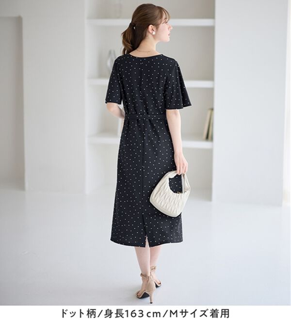 alotta（アロッタ）の「【4つの機能付】ひんやりフレア袖ベルト付ゆるワンピース（カットソーワンピース）」｜詳細画像