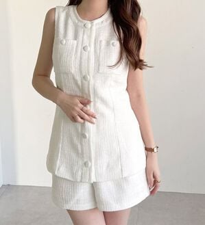 「サマーツイードペプラムジレジャケット（ベスト）」｜詳細画像