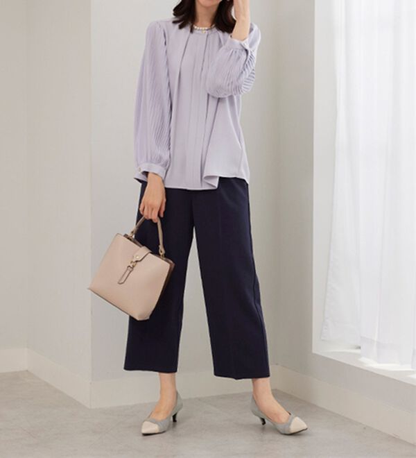 BELLUNA（ベルーナ）の「＜セレモニースタイル＞ジョーゼット素材ワイドパンツ（ワイドパンツ・ガウチョ）」｜詳細画像