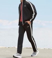 「【２着組】＜ケー・スイス＞暖か機能付き快適アクティブジャージスーツ上下２着組（ビジネススーツ）」