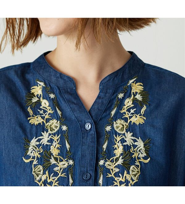 BELLUNA（ベルーナ）の「デニム素材華やか刺しゅうワンピース（その他ワンピース）」｜詳細画像